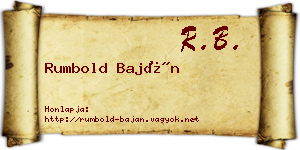Rumbold Baján névjegykártya